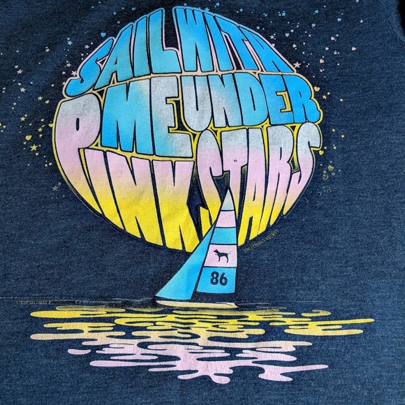Pink VS sail with me under pink stars shirt size L - Picture 4 of 4